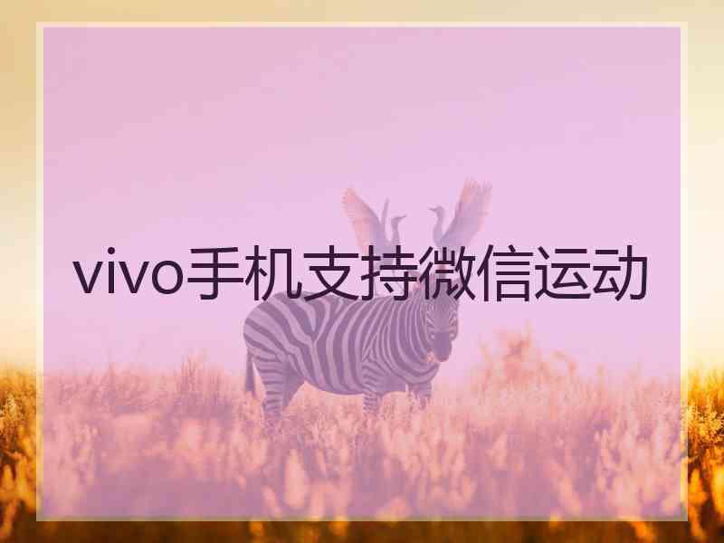 vivo手机支持微信运动