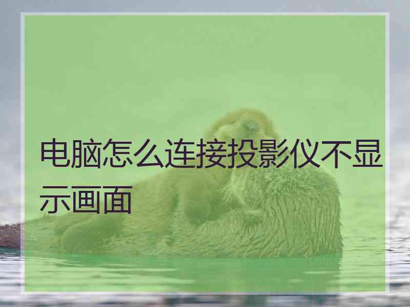 电脑怎么连接投影仪不显示画面