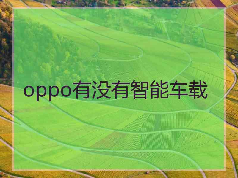 oppo有没有智能车载