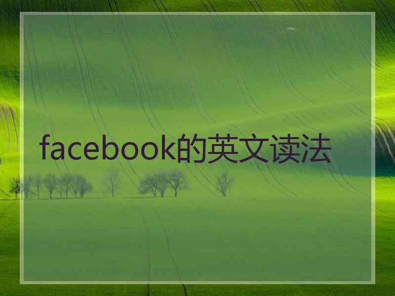 facebook的英文读法