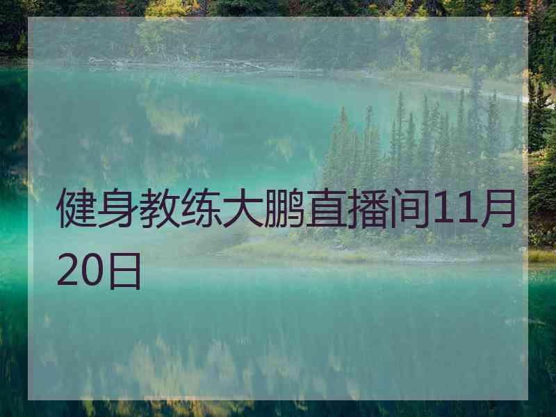 健身教练大鹏直播间11月20日