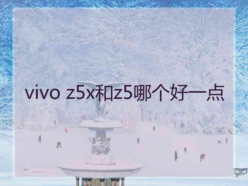 vivo z5x和z5哪个好一点