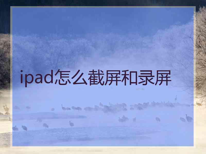 ipad怎么截屏和录屏