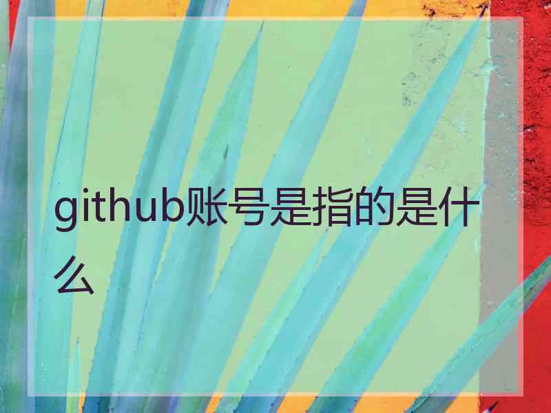 github账号是指的是什么