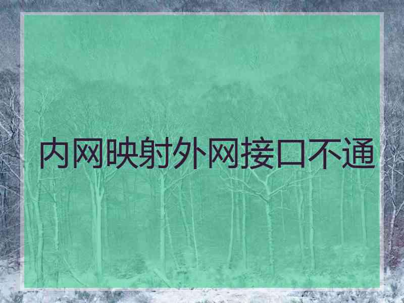 内网映射外网接口不通