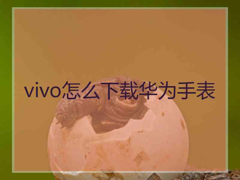 vivo怎么下载华为手表