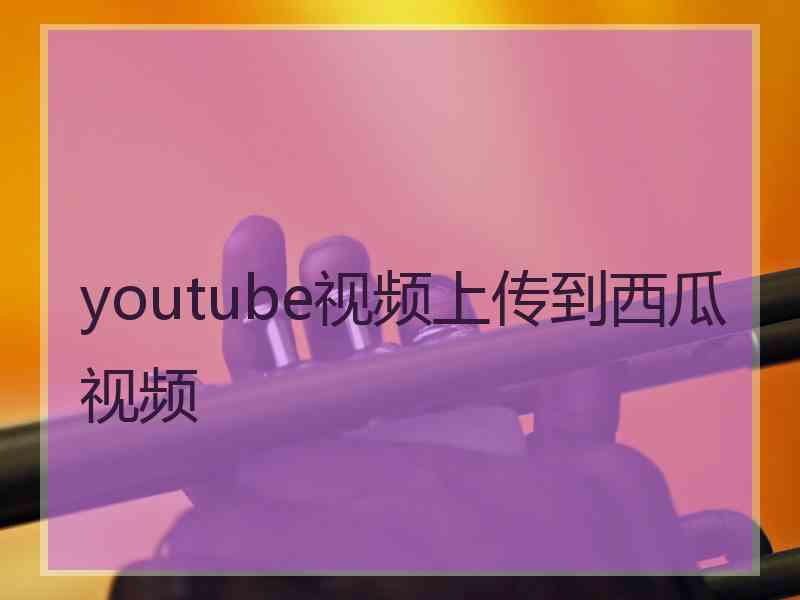 youtube视频上传到西瓜视频