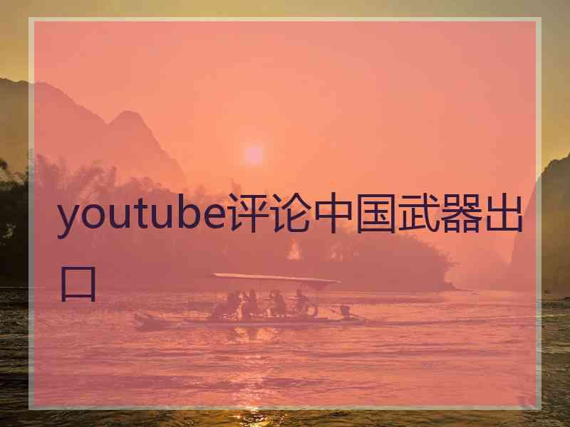 youtube评论中国武器出口