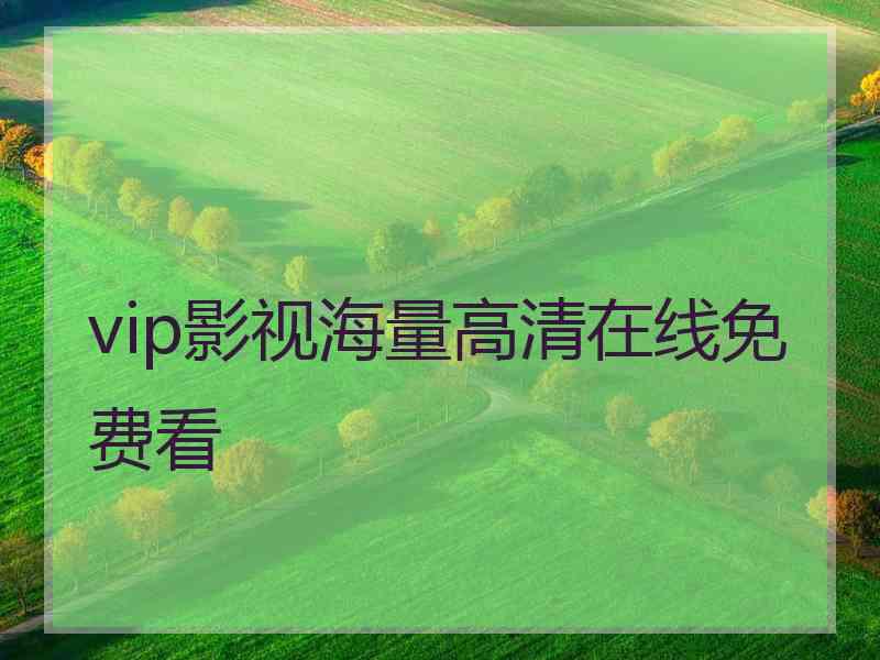 vip影视海量高清在线免费看