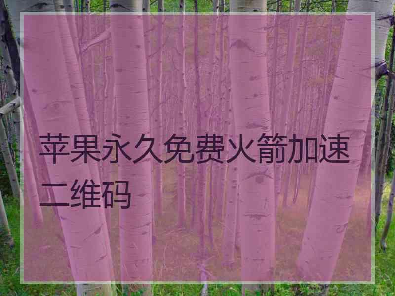 苹果永久免费火箭加速二维码