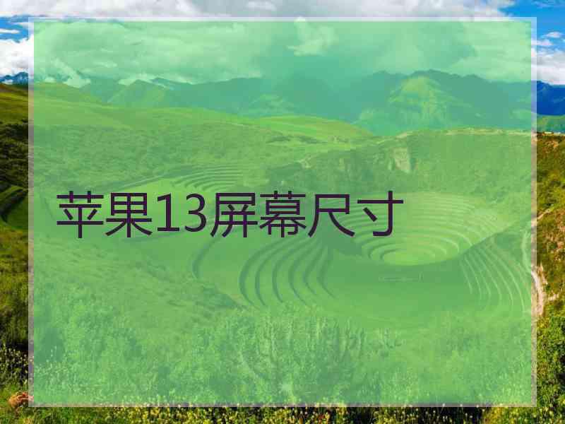 苹果13屏幕尺寸