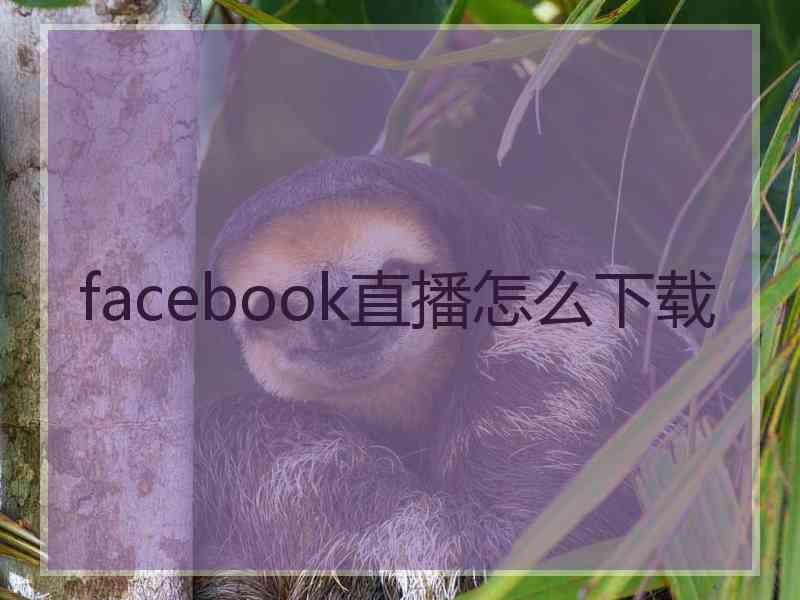 facebook直播怎么下载