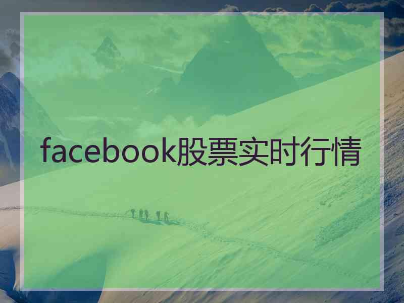 facebook股票实时行情