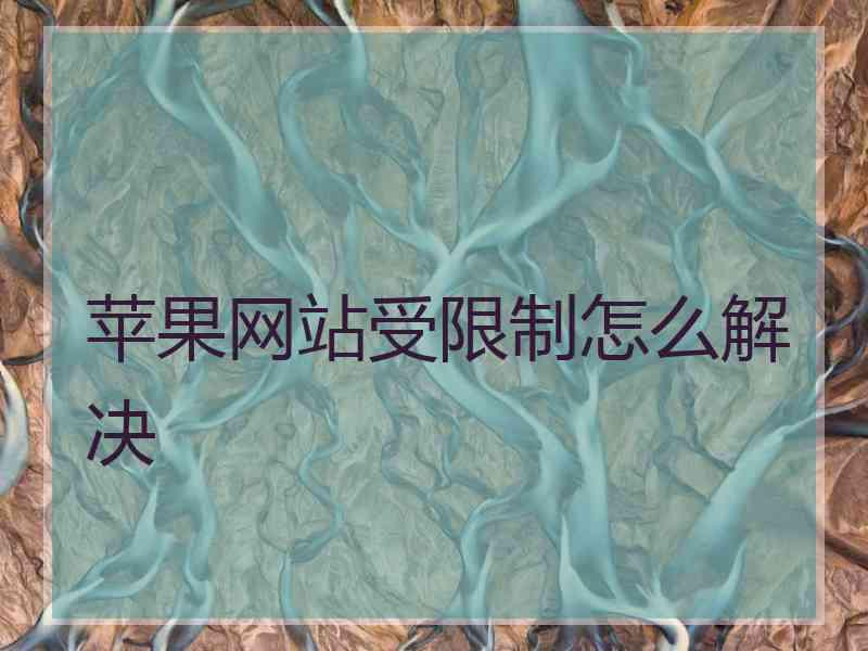 苹果网站受限制怎么解决