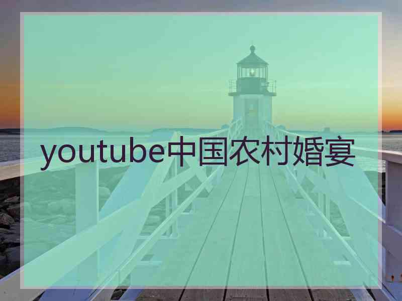 youtube中国农村婚宴