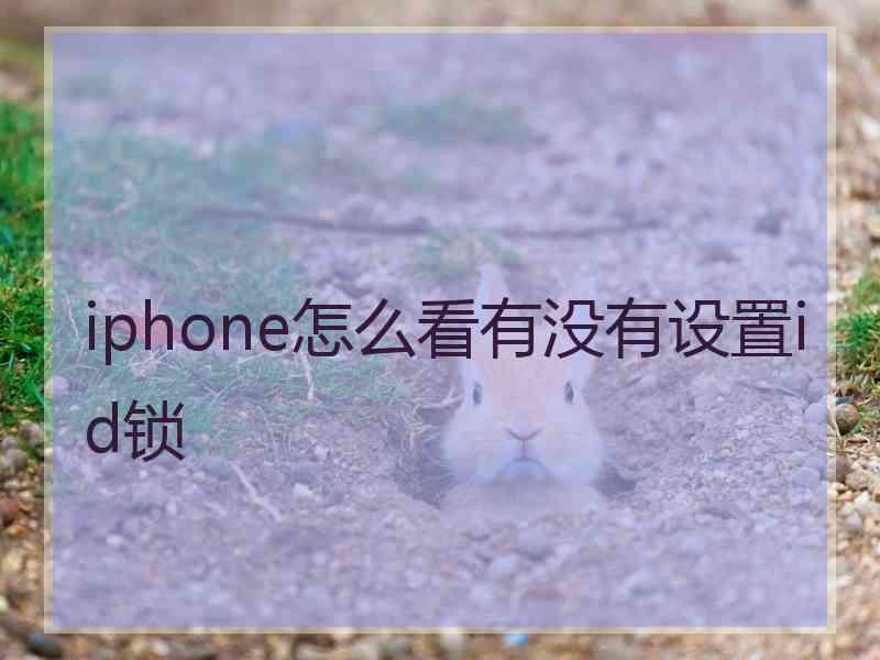 iphone怎么看有没有设置id锁