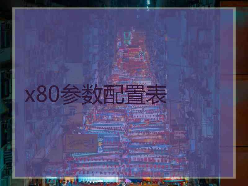 x80参数配置表