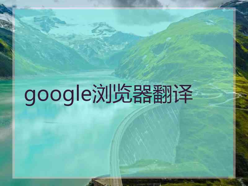 google浏览器翻译