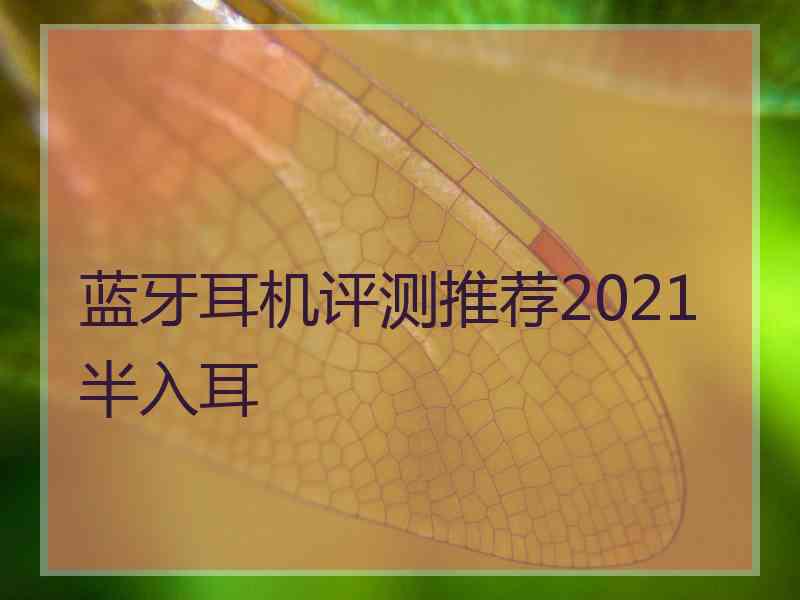 蓝牙耳机评测推荐2021半入耳