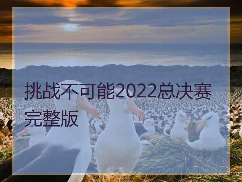 挑战不可能2022总决赛完整版