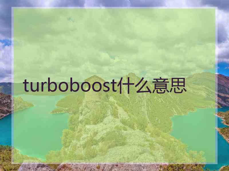 turboboost什么意思