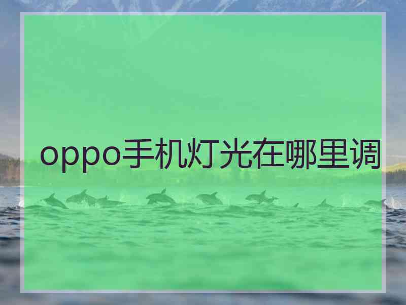 oppo手机灯光在哪里调