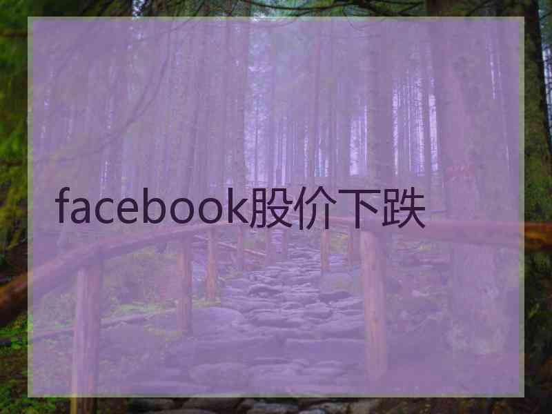 facebook股价下跌