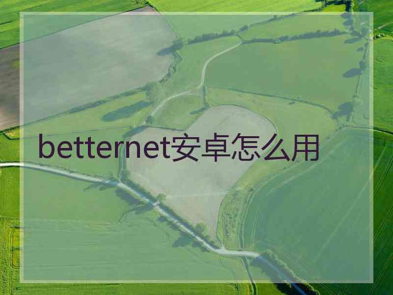 betternet安卓怎么用