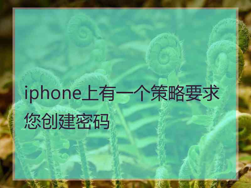 iphone上有一个策略要求您创建密码