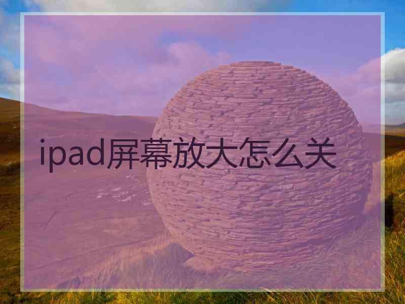 ipad屏幕放大怎么关