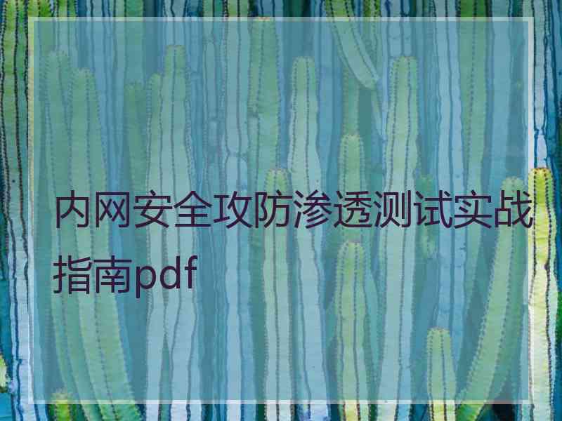 内网安全攻防渗透测试实战指南pdf