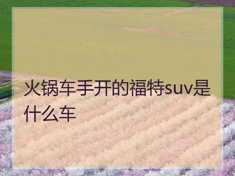 火锅车手开的福特suv是什么车