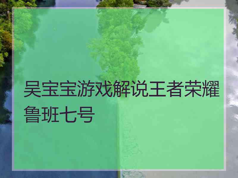 吴宝宝游戏解说王者荣耀鲁班七号