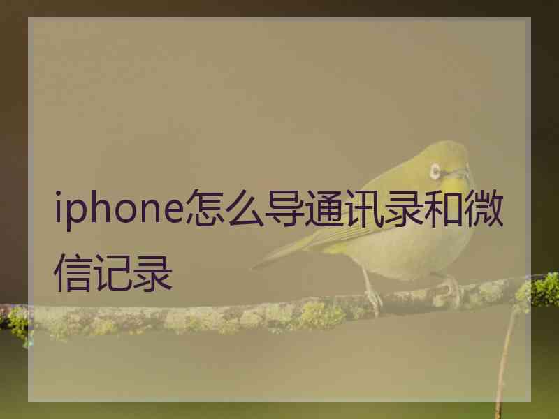 iphone怎么导通讯录和微信记录