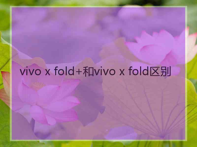 vivo x fold+和vivo x fold区别