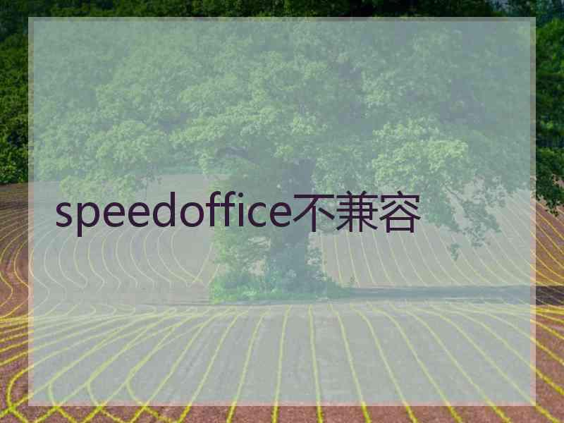 speedoffice不兼容