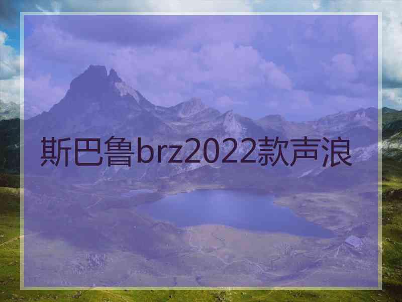 斯巴鲁brz2022款声浪