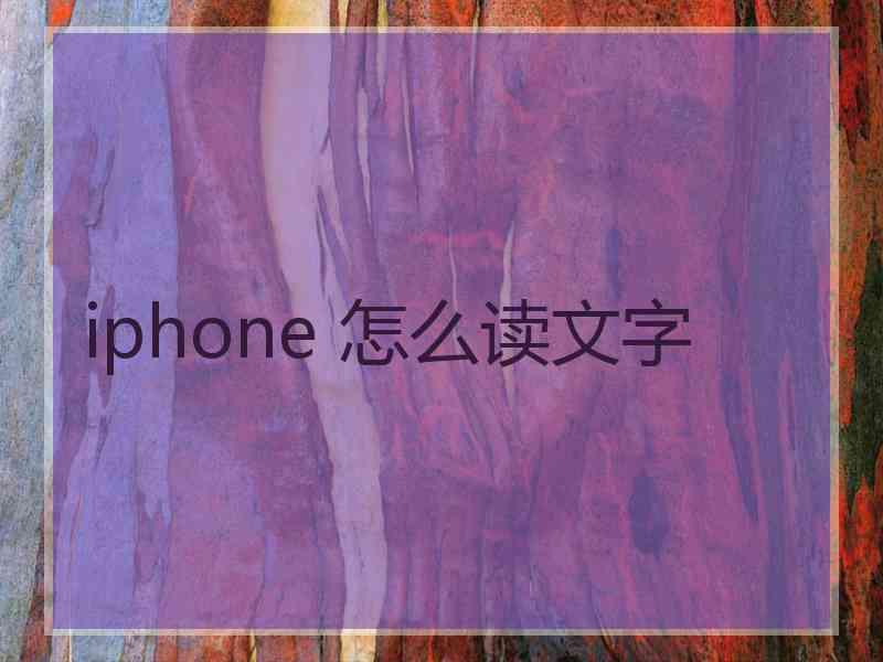 iphone 怎么读文字