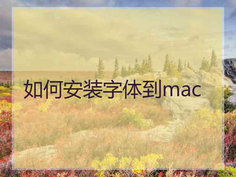 如何安装字体到mac