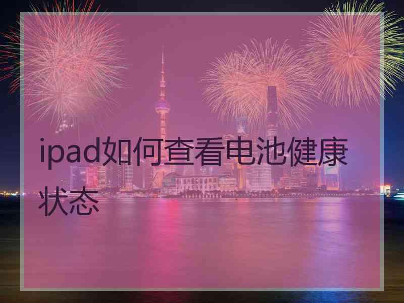 ipad如何查看电池健康状态