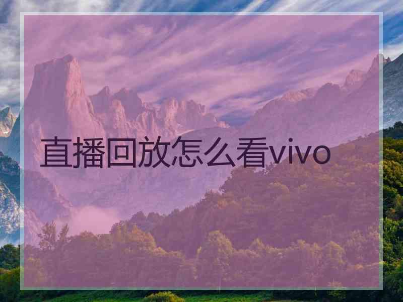 直播回放怎么看vivo