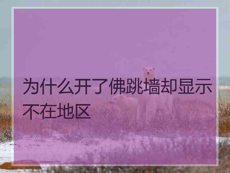 为什么开了佛跳墙却显示不在地区