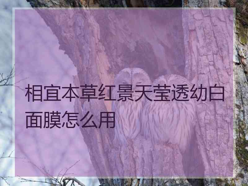 相宜本草红景天莹透幼白面膜怎么用