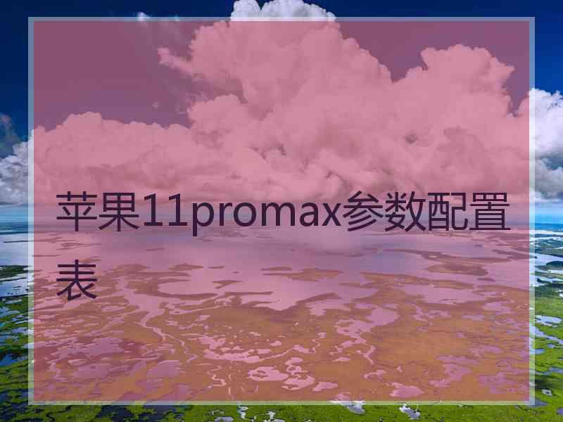 苹果11promax参数配置表