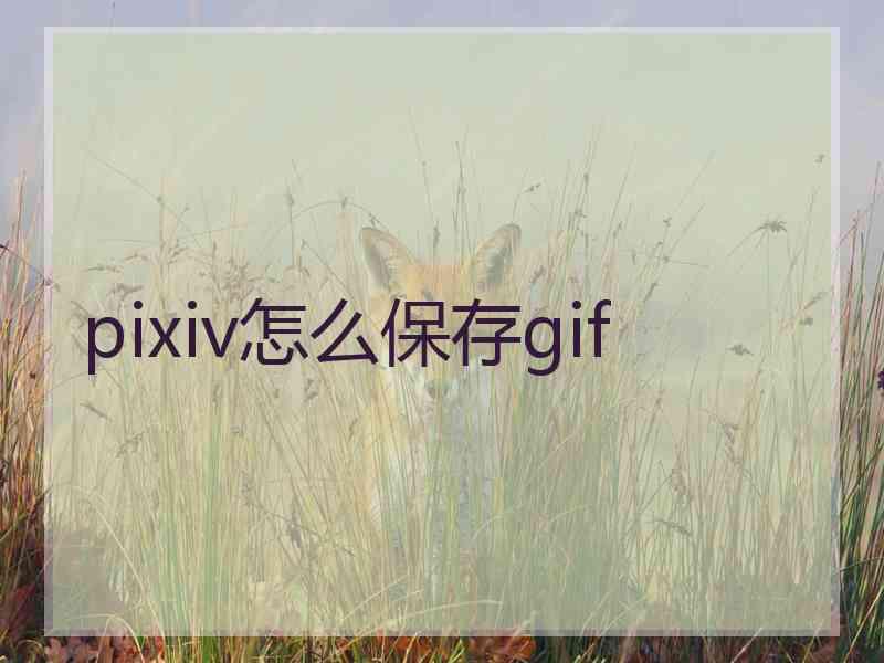 pixiv怎么保存gif