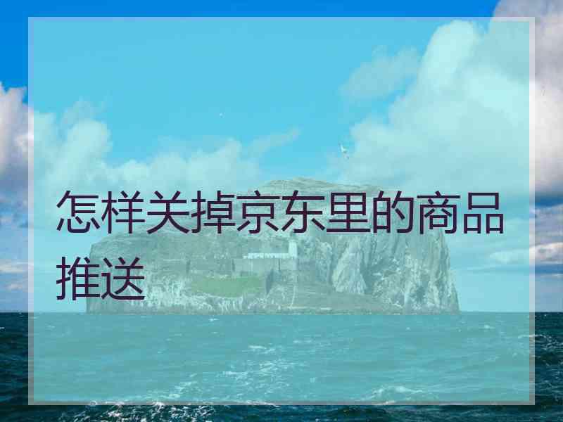 怎样关掉京东里的商品推送