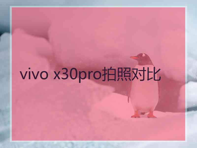 vivo x30pro拍照对比