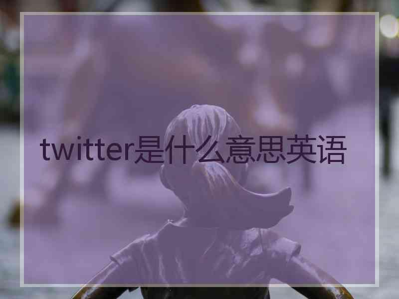 twitter是什么意思英语