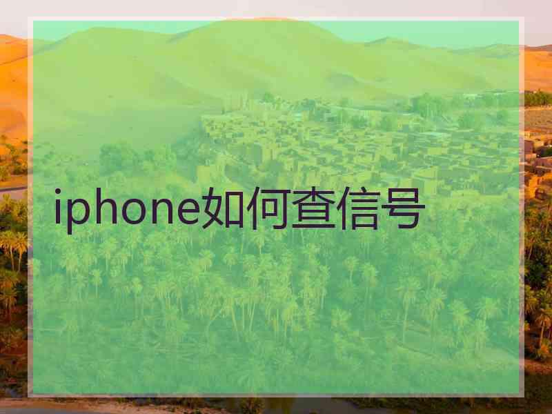 iphone如何查信号