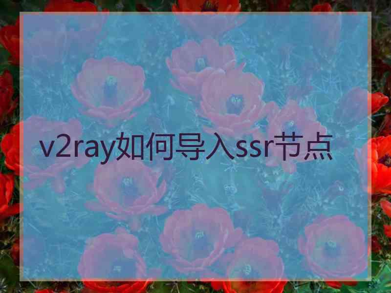 v2ray如何导入ssr节点